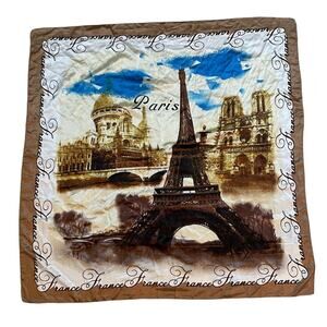 Paris France Scarf‎ Souvenir Travel Oversized Square Eiffle Tower Art To Wear